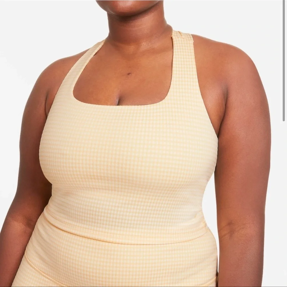 NWT NIKE Yellow and White Gingham Tank Top Size XXL